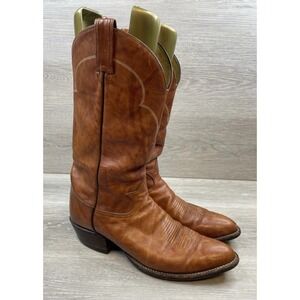 Tony Lama Men's 9B Tan Brown Leather Western Cowboy Boots Style 5084 Made in USA